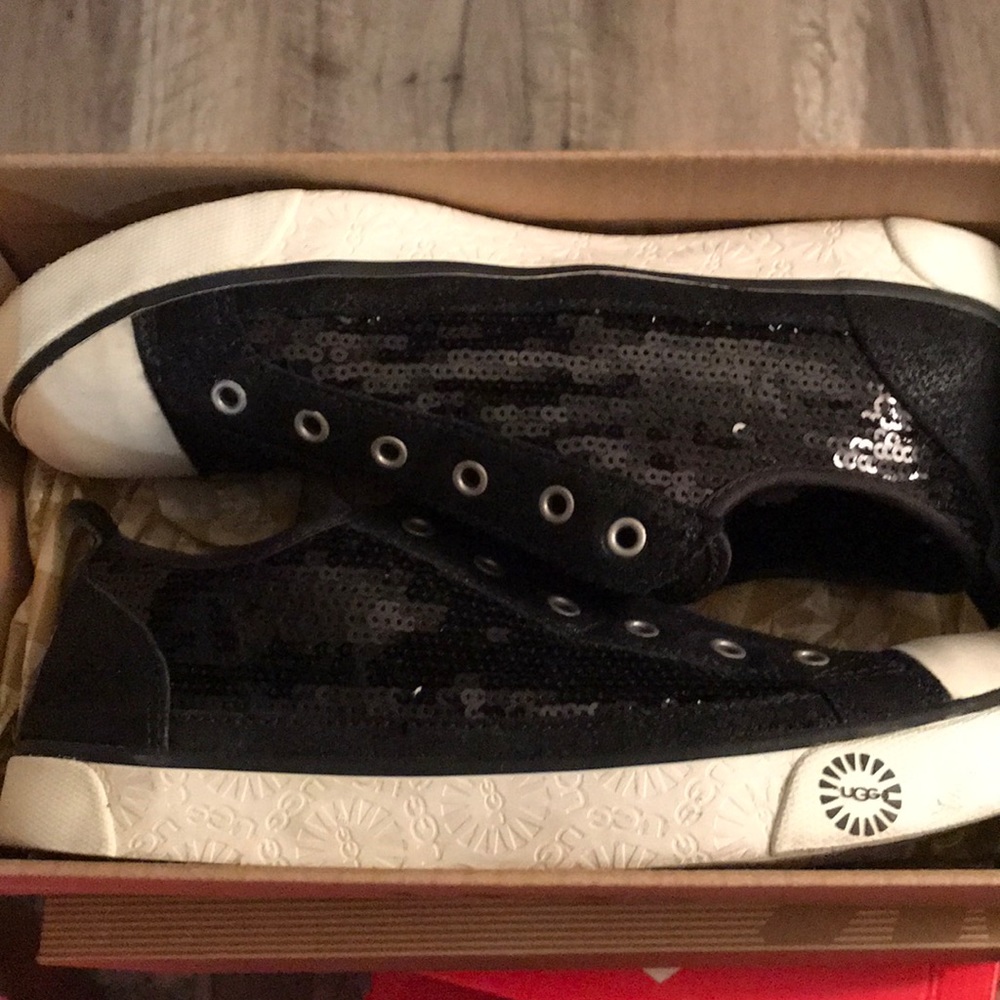 Black sequin Ugg sneakers